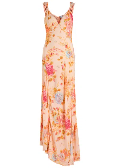 Never Fully Dressed Floral Sofia Satin Maxi Dress