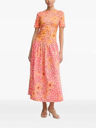Never Fully Dressed Floral-print Ruched Maxi Dress In Multi