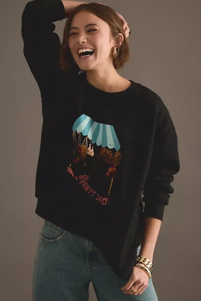 Never Fully Dressed Fruit Shop Graphic Sweatshirt In Black