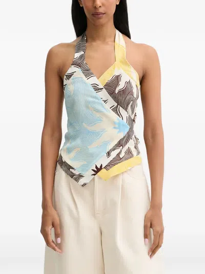 Never Fully Dressed Graphic-print Halterneck Top In Multi
