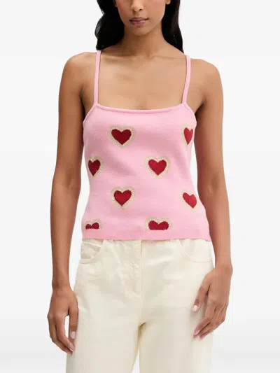 Never Fully Dressed Heart-motif String Top In Pink
