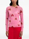 Never Fully Dressed Heart-print Mesh T-shirt In 핑크