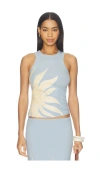 Never Fully Dressed Womens Blue Sol Rib Knit Tank Top Xs In Multi