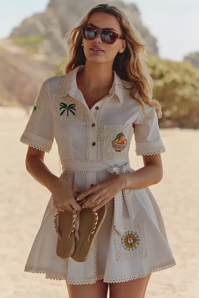 Never Fully Dressed Isla Petite Patchwork Shirt Dress In Neutral