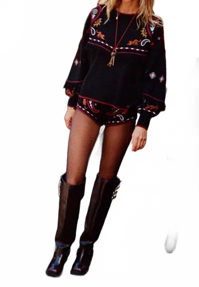 Never Fully Dressed Jamie Long Sleeve Jumper In Black