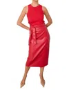 Never Fully Dressed Deep Red Vegan Leather Trousers In Red