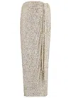Never Fully Dressed Jaspre Sequin Midi Wrap Skirt In Silver