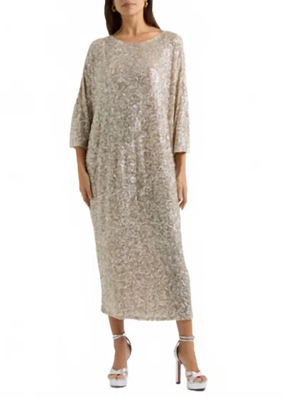 Never Fully Dressed Jem Sequin Midi Dress In Silver In Brown