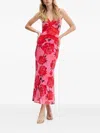 Never Fully Dressed Lace-detail Floral Maxi Dress In Red