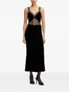 Never Fully Dressed Lace-panel Midi Dress In Black