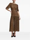 Never Fully Dressed Leopard-print Midi Dress In Brown