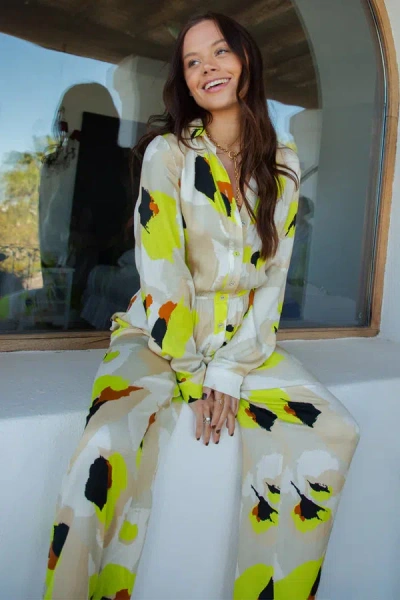 Never Fully Dressed Lime Abstract Animal Jumpsuit In Gray