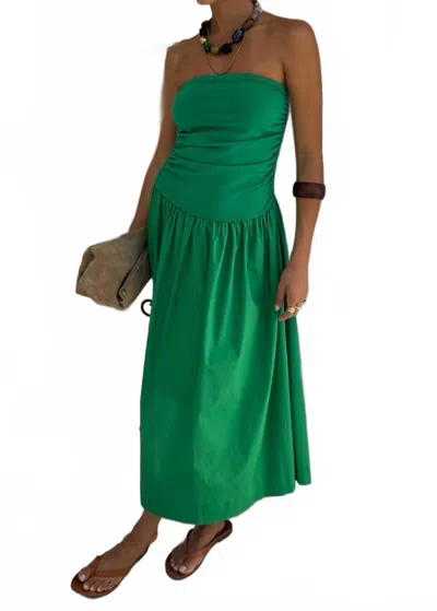 Never Fully Dressed Lola Off-shoulder Midi Dress In Green