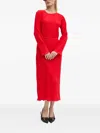 Never Fully Dressed Long-sleeve Midi Dress In Red