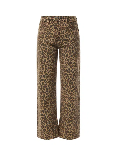 Never Fully Dressed Lucia Scallop Detail Jeans Petite In Leopard
