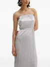 Never Fully Dressed Luna Pleated Tie-waist Maxi Dress In Gray