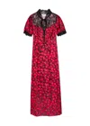 Never Fully Dressed Lyla Cherry-print Lace And Satin Midi Dress In Multi