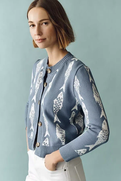 Never Fully Dressed Marina Hollie Cardigan In Blue
