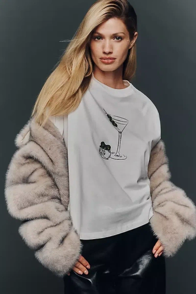 Never Fully Dressed Martini Graphic Tee In White