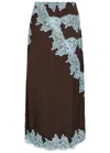 Never Fully Dressed Melanie Lace And Satin Skirt In Brown
