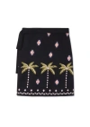 Never Fully Dressed Havana Intarsia Mini Wrap Skirt