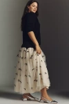 Never Fully Dressed Monika Bow Maxi Skirt In Black