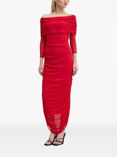 Never Fully Dressed Off-shoulder Maxi Dress In Red