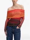Never Fully Dressed Ombré Draped Top In Burgundy