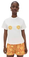 Never Fully Dressed Embroidered Orange T-shirt