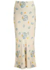 Never Fully Dressed Oyster Doris Satin Midi Skirt