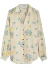 Never Fully Dressed Oyster Miley Printed Woven Shirt In Neutral