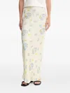 Never Fully Dressed Oyster Doris Satin Midi Skirt In Neutral