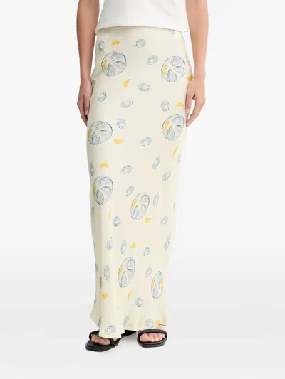 Never Fully Dressed Oyster-print Skirt In Neutral