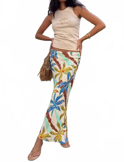 Never Fully Dressed Palm Print Dorris Maxi Skirt In Multi