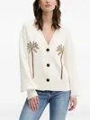 Never Fully Dressed Palm-tree Embroidered Cardigan In Neutral