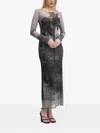 Never Fully Dressed Palm-tree Print Midi Dress In Black