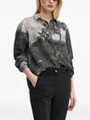 Never Fully Dressed Palm-tree Print Shirt In Gray