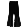 Never Fully Dressed Velvet Flared Trousers In Black