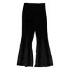 Never Fully Dressed Velvet Flared Trousers In Black