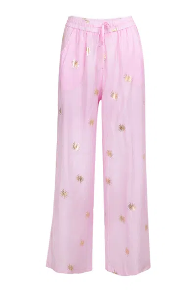 Never Fully Dressed Pink Elissa Trousers With Sun Foil