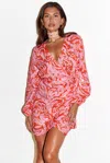 NEVER FULLY DRESSED PINK ROMANCE MINI VIENNA WRAP DRESS