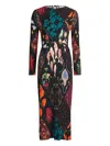 Never Fully Dressed Plisse Gaia Long-sleeve Maxi Dress In Multi