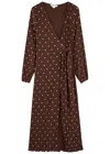 Never Fully Dressed Plisse Gold Fleck Midaxi Dress In Chocolate-brown In Brown