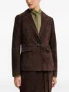 Never Fully Dressed Pocket Button Blazer In Brown