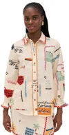Never Fully Dressed Poema Geanie Shirt Cream In Multi