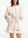 Never Fully Dressed Pollenca Embroidered Cotton Mini Dress In White