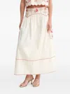Never Fully Dressed Pollenca Embroidered Midi Skirt In Multi