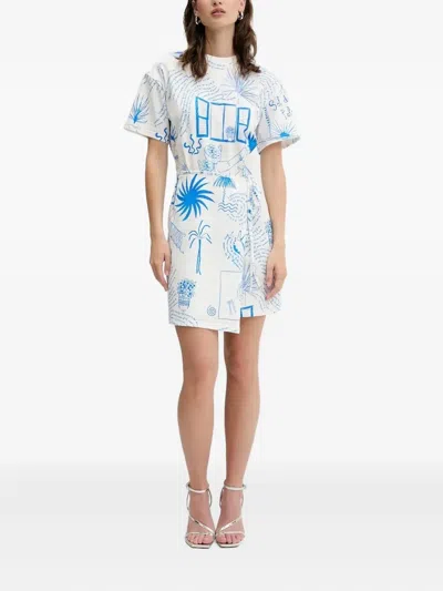 Never Fully Dressed Printed Mini Dress In Blue