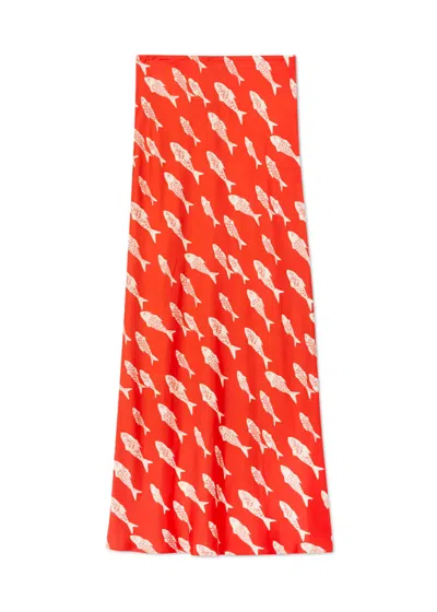 Never Fully Dressed Red Marina Dorris Skirt In Multi