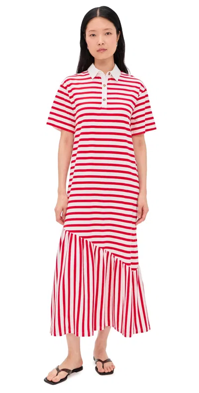 Never Fully Dressed Red Stripe Jersey Dress Red